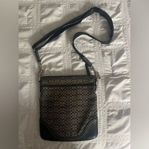 Coach Signature Black and Tan Crossbody Bag